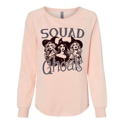 Squad Ghouls Witches Halloween Festive Womens California Wash Sweatshirt