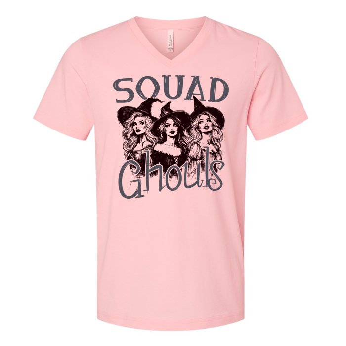 Squad Ghouls Witches Halloween Festive V-Neck T-Shirt