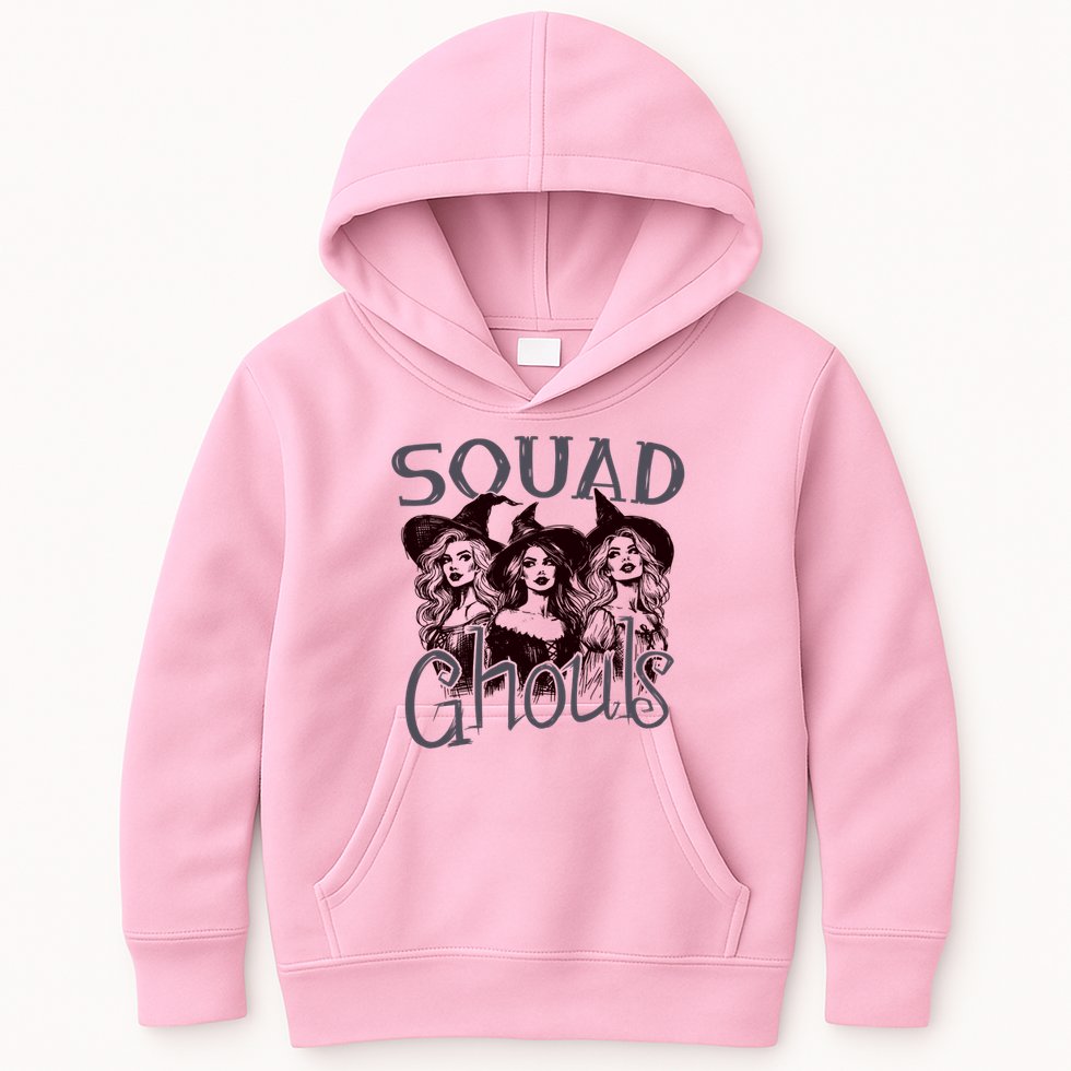 Squad Ghouls Witches Halloween Festive Kids Hoodie