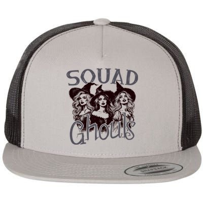 Squad Ghouls Witches Halloween Festive Flat Bill Trucker Hat