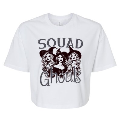 Squad Ghouls Witches Halloween Festive Bella+Canvas Jersey Crop Tee