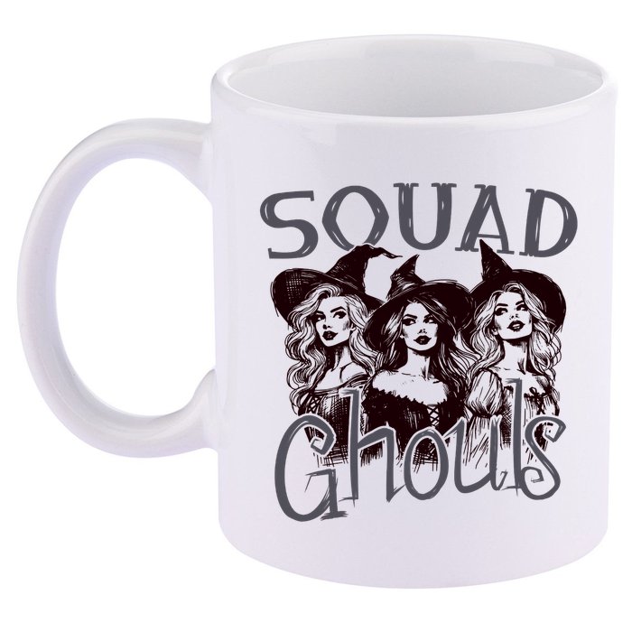 Squad Ghouls Witches Halloween Festive 11oz C Handle Ceramic Mug