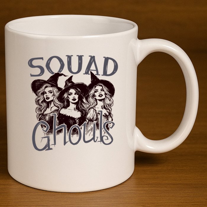 Squad Ghouls Witches Halloween Festive 11oz C Handle Ceramic Mug