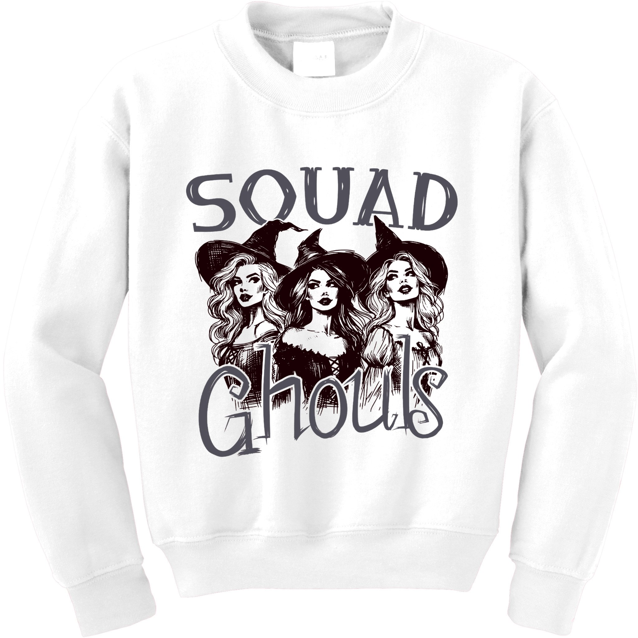 Squad Ghouls Witches Halloween Festive Kids Sweatshirt