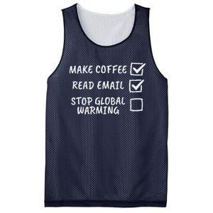 Stop Global Warming Checklist Climate Change Awareness Mesh Reversible Basketball Jersey Tank