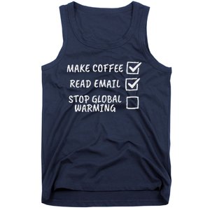 Stop Global Warming Checklist Climate Change Awareness Tank Top