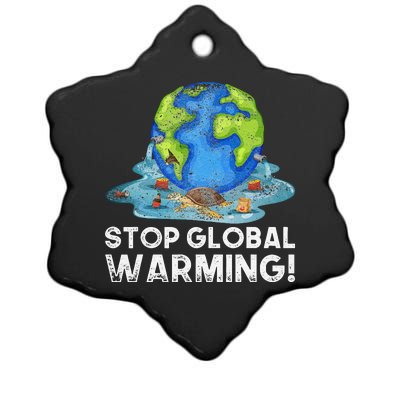 Stop Global Warming Climate Change Awareness Earth Day Ceramic Star Ornament