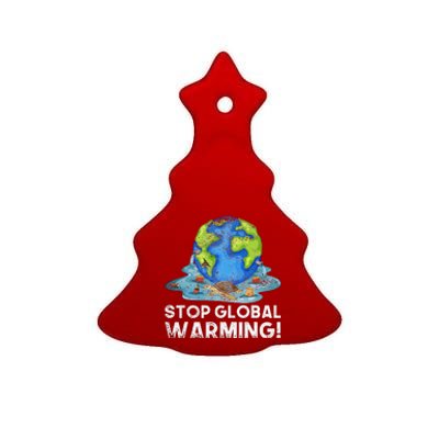 Stop Global Warming Climate Change Awareness Earth Day Ceramic Tree Ornament