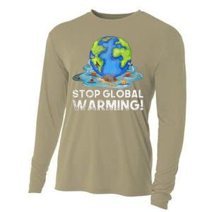 Stop Global Warming Climate Change Awareness Earth Day Cooling Performance Long Sleeve Crew