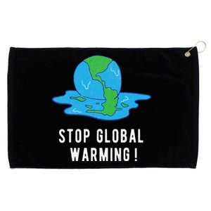 Stop Global Warming Climate Change Earth Day Grommeted Golf Towel