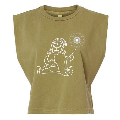 Summer Gnomes With Sunflower Garment-Dyed Women's Muscle Tee