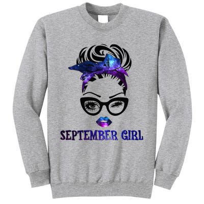 september galaxy wink eye woman face wink eyes lady Tall Sweatshirt