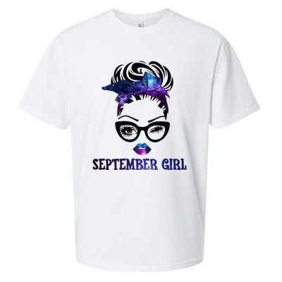 september galaxy wink eye woman face wink eyes lady Sueded Cloud Jersey T-Shirt