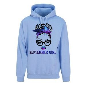 september galaxy wink eye woman face wink eyes lady Unisex Surf Hoodie