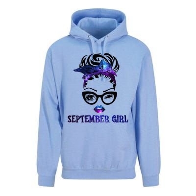 september galaxy wink eye woman face wink eyes lady Unisex Surf Hoodie