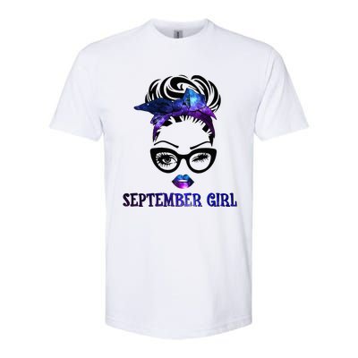 september galaxy wink eye woman face wink eyes lady Softstyle CVC T-Shirt