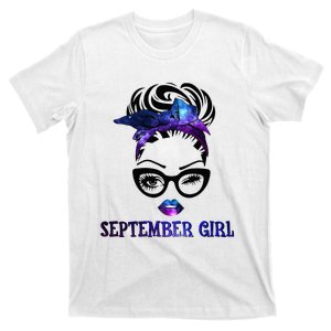 september galaxy wink eye woman face wink eyes lady T-Shirt