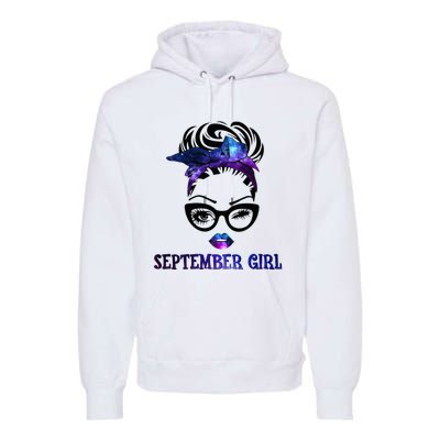 september galaxy wink eye woman face wink eyes lady Premium Hoodie