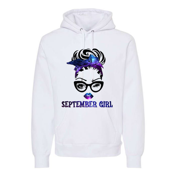 september galaxy wink eye woman face wink eyes lady Premium Hoodie