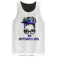 september galaxy wink eye woman face wink eyes lady Mesh Reversible Basketball Jersey Tank