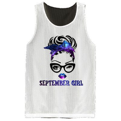 september galaxy wink eye woman face wink eyes lady Mesh Reversible Basketball Jersey Tank