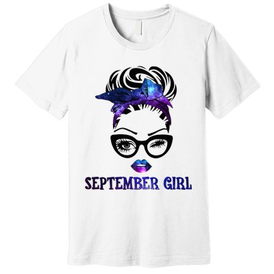 september galaxy wink eye woman face wink eyes lady Premium T-Shirt