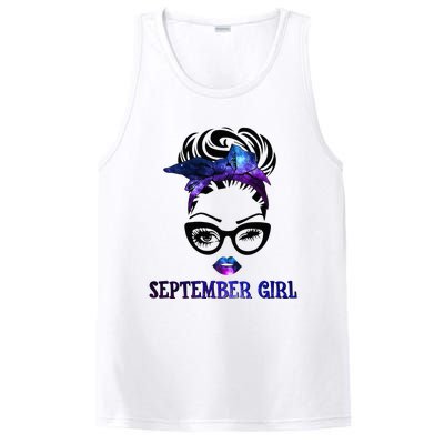 september galaxy wink eye woman face wink eyes lady PosiCharge Competitor Tank