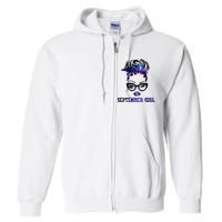 september galaxy wink eye woman face wink eyes lady Full Zip Hoodie