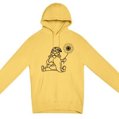 Summer Gnome With Sunflower Premium Pullover Hoodie