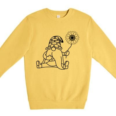 Summer Gnome With Sunflower Premium Crewneck Sweatshirt