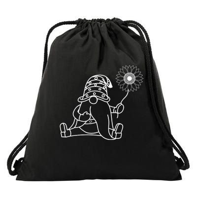 Summer Gnome With Sunflower Drawstring Bag