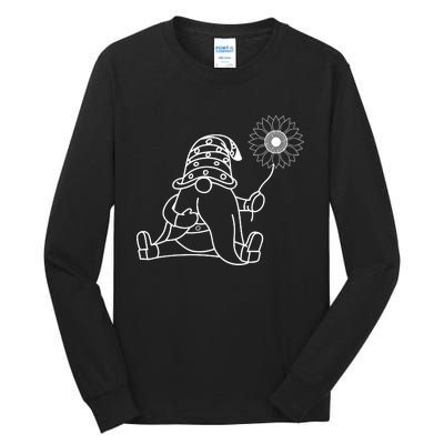 Summer Gnome With Sunflower Tall Long Sleeve T-Shirt