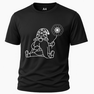 Summer Gnome With Sunflower Graphic Cooling Performance Crew T-Shirt