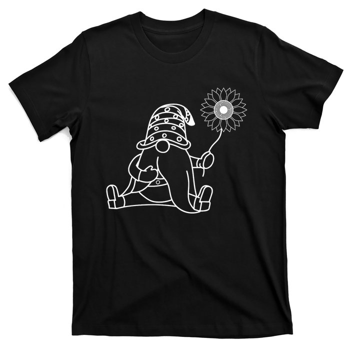 Summer Gnome With Sunflower Graphic T-Shirt