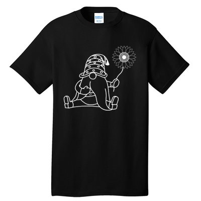 Summer Gnome With Sunflower Graphic Tall T-Shirt