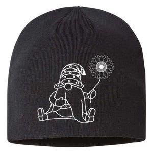 Summer Gnome With Sunflower Graphic Sustainable Beanie