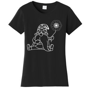 Summer Gnome With Sunflower Graphic Women's T-Shirt