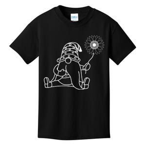 Summer Gnome With Sunflower Graphic Kids T-Shirt