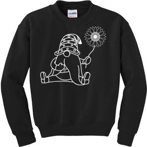 Summer Gnomes With Sunflower Illustration Kids Sweatshirt