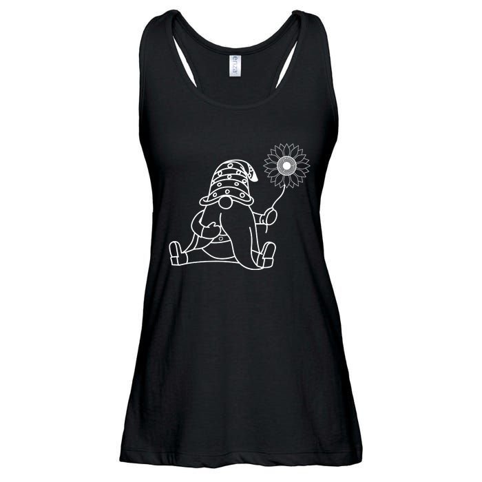 Summer Gnomes With Sunflower Graphic Ladies Essential Flowy Tank