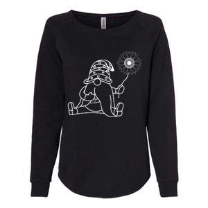 Summer Gnomes With Sunflower Graphic Womens California Wash Sweatshirt