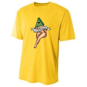 Sexy Girl X Illuminaughty X Illuminati Occult Tattoo Flash Youth Performance Sprint T-Shirt