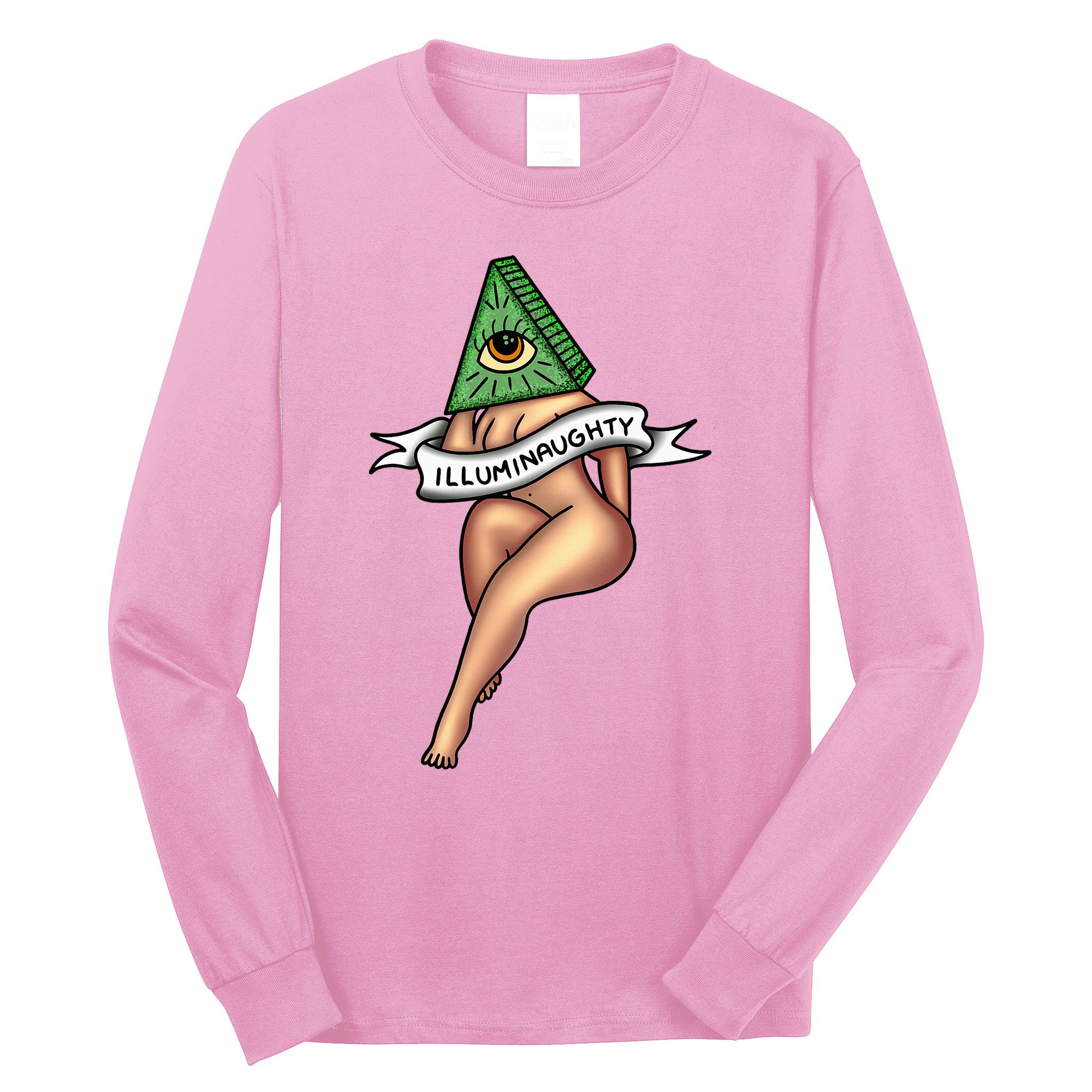 Sexy Girl X Illuminaughty X Illuminati Occult Tattoo Flash Long Sleeve Shirt