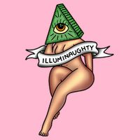 Sexy Girl X Illuminaughty X Illuminati Occult Tattoo Flash Button