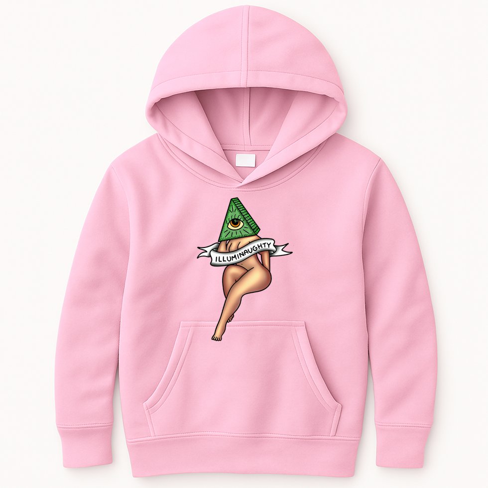 Sexy Girl X Illuminaughty X Illuminati Occult Tattoo Flash Kids Hoodie