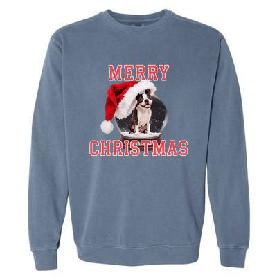 Snow Globe Xmas French Bulldog Christmas Garment-Dyed Sweatshirt