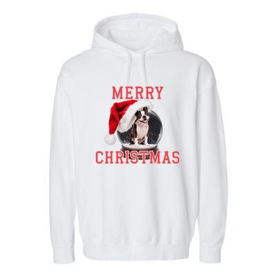 Snow Globe Xmas French Bulldog Christmas Garment-Dyed Fleece Hoodie