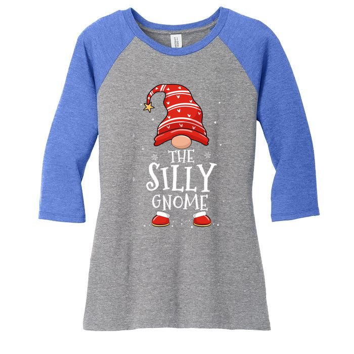 Silly Gnome Xmas Family Matching Funny Christmas Gnomes Cool Gift Women's Tri-Blend 3/4-Sleeve Raglan Shirt