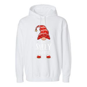 Silly Gnome Xmas Family Matching Funny Christmas Gnomes Cool Gift Garment-Dyed Fleece Hoodie