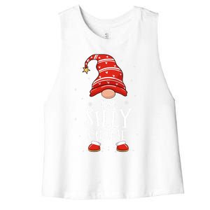 Silly Gnome Xmas Family Matching Funny Christmas Gnomes Cool Gift Women's Racerback Cropped Tank